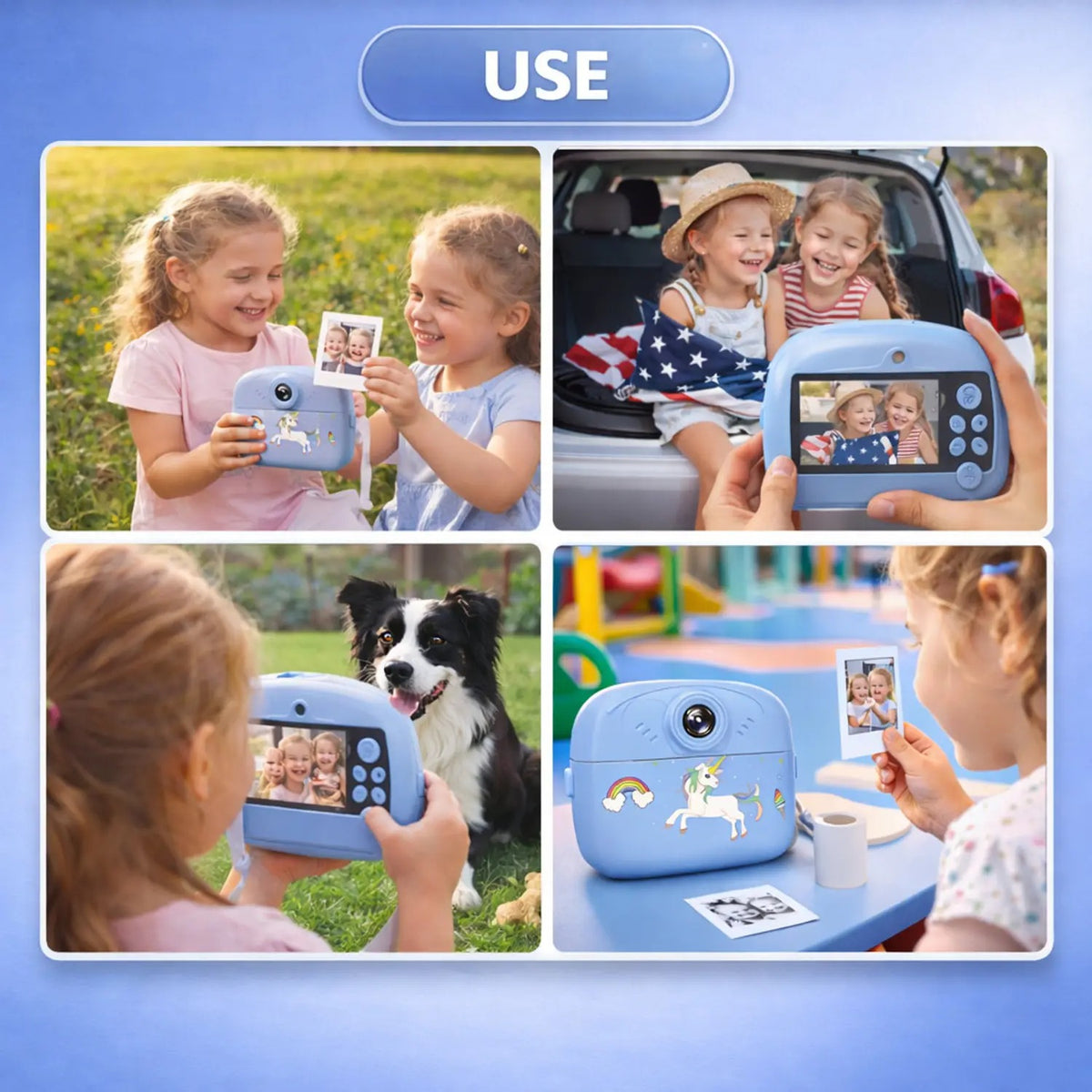 Kids Instant Print Camera — Dual HD Lens with Video Recording