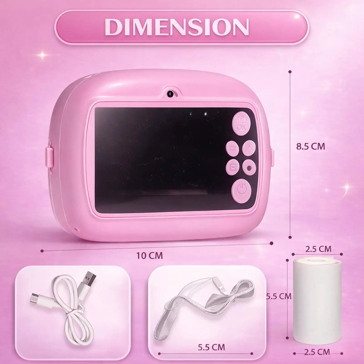Kids Instant Print Camera — Dual HD Lens with Video Recording