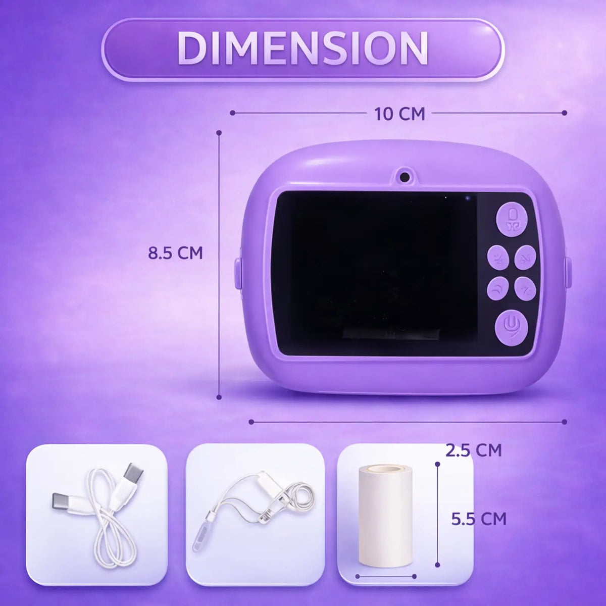 Kids Instant Print Camera — Dual HD Lens with Video Recording